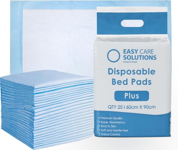 25 x Easy Care Solutions 60 x 90 cm | Disposable Incontinence Bed Pads, Underpads, Bed Mats, Mattress Protectors, Incontinence Pads, Waterproof Bed Sheets for Babies, Children &...
