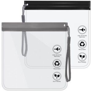 Airport Security Liquids Bags 20x20cm,Clear Travel Toiletry Bags Leakproof Travel Accessories Makeup Bags Holiday Essentials Luggage