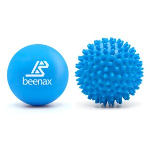 Beenax Lacrosse & Hard Spiky Massage Ball Set - Trigger Point, Myofascial Release, Plantar Fasciitis, Deep Tissue, Muscle Relief, Yoga, Pilates, Physio, Rehab - Relieve Stress...