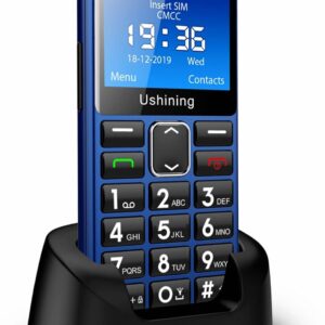 Big Button Mobile Phone for Elderly Easy to Use Basic Cell Phone Dual Sim Free Unlocked Senior Mobile Phone with SOS Emergency Button, Charging Dock, Hearing Aid Compatible (blue)