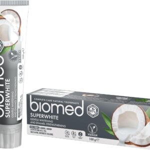 Biomed Superwhite 97% Natural Whitening Toothpaste | Enamel Strengthening | Coconut Flavour, Vegan, SLES Free 100g