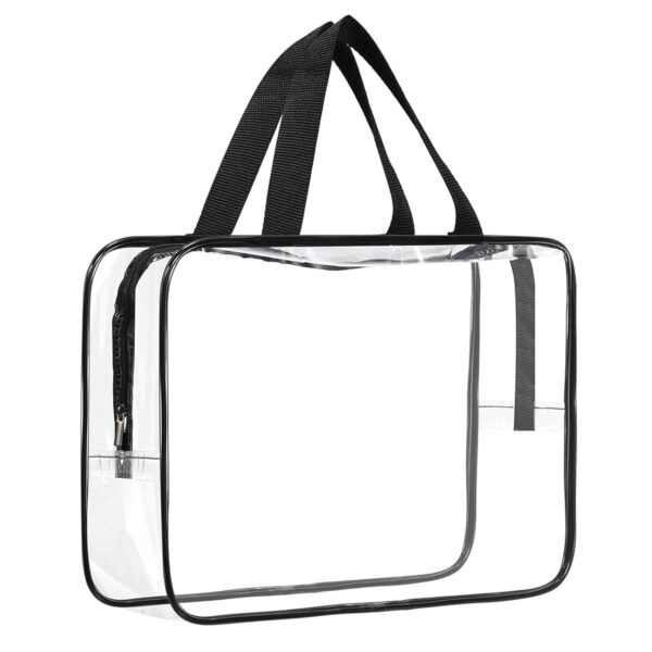 Clear Wash Bag for Toiletries, Large Clear Travel Toiletries Bag Thickened PVC Waterproof Makeup Bags with Handles Travel Wash Bag with Zippers for Women Girls Men