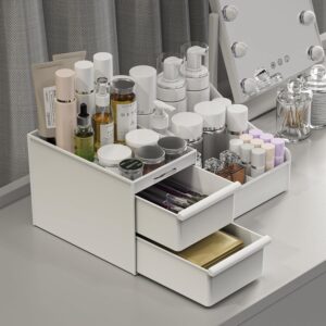 DancesCat Makeup Organizer Storage Drawers, Large Capacity Cosmetic Organisers for Lipsticks, Jewelry, Nail Care, Skincare Organiser for Vanity, Ideal Desk Organizer for Dresser...
