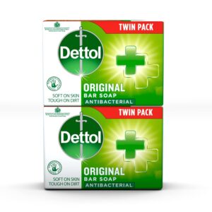 Dettol Antibacterial Soap Bar Multipack, 2 X 100g, Total 200g, Body Cleanser, Disinfectant, Kills 99.99% Of Germs, Effective Wash, Hygiene Essential