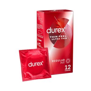 Durex Ultra Thin Condoms 12 Pack - Enhanced Sensitivity, Natural Sensation, Premium Latex, Comfortable Fit, Safe Protection, Intimate Experience, Discreet Packaging, Trusted...