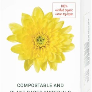 Eco by Naty Sanitary Pads Super – Plantbased and absorbent Sanitary Pads for Women, Organic Cotton Menstrual Product, Better for Feminine Health (12 Count)