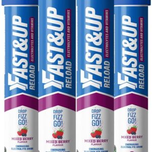 Fast&Up Reload – Mixed Berry Flavour – 80 Effervescent Tablets – Instant Electrolytes for Rapid Hydration & Energy - Added Vitamin C & B12 for Performance, Wellbeing, Travel &...