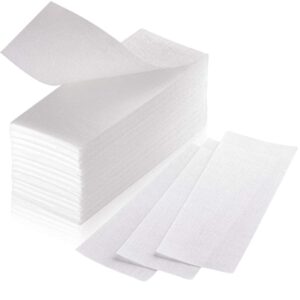 Fleece Strips for Warm Wax and Sugar Paste [Pack of 150] Skin-friendly and Tear-Resistant Hair Removal Strips Made of Fleece for Any Type of Depilation on Leg, Chest, Back,...