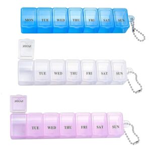 Generic 3-Piece Pill Box Organiser, 7-Day Pill Dispenser, Weekly Pill Organiser for Medication, Vitamins, Supplements, Cod Liver Oil