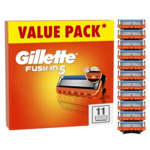Gillette Fusion5 Razor Refills for Men, 11 Razor Blade Refills, with Lubrastrip for a Close Shave