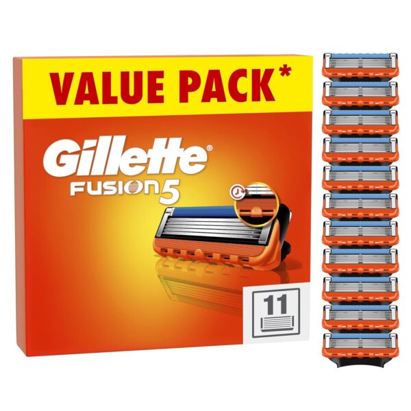 Gillette Fusion5 Razor Refills for Men, 11 Razor Blade Refills, with Lubrastrip for a Close Shave