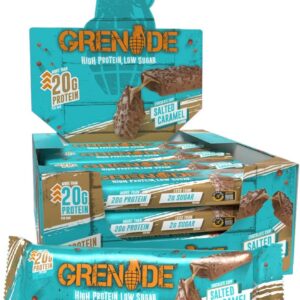 Grenade High Protein, Low Sugar Bar - Chocolate Chip Salted Caramel, 12 x 60 g