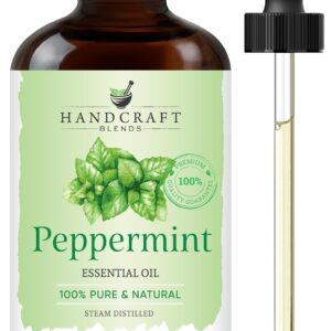 Handcraft Blends Peppermint Essential Oil - Huge 118 ml - 100% Pure and Natural - Premium Grade with Glass Dropper