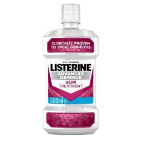 Listerine Advanced Defence Gum Treatment Mouthwash (500ml), Clinically Proven to Treat Gum Disease as in Little as Two Weeks, Repels Plaque Germs to Treat and Prevent Gingivitis...