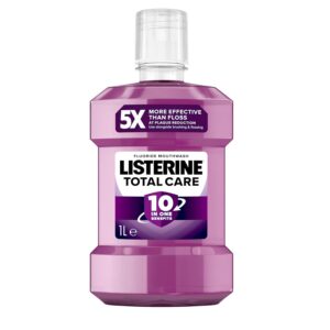 Listerine Total Care Antibacterial Mouthwash (1000ml), Caring and Cleansing Mouthwash with 10-in-1 Benefits, Clean Mint-Flavoured Mouthwash to Freshen Breath