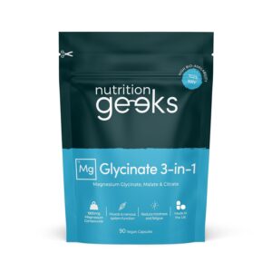 Magnesium Glycinate 3-in-1 Complex - 1800mg Supplements as Bisglycinate, Citrate & Malate 90 Vegan Capsules, Triple High Absorption 384mg Elemental, UK Made (Packaging Design...
