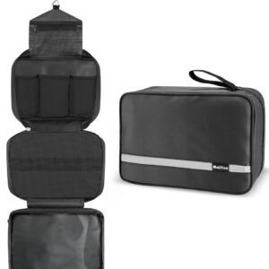 Maliton Hanging Toiletry Bag, Waterproof Large Mens Wash Bag, Foldable Travel Toiletry Bag with 4 Compartments, Travel Essentials for Business Trip, Vacation and for Overnight...