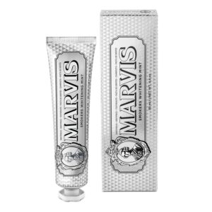 Marvis Smokers Whitening Toothpaste, Mint, 85ml, Promotes the Natural Whitening of the Teeth, Plaque Removal Toothpaste, Long-Lasting Freshness