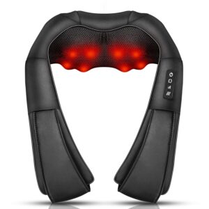 Neck Massager, Deep Tissue 3D Kneading, by iKristin, Portable, with Heat, Shiatsu Massager for Neck, Back, Shoulder, Foot and Leg, at Home and Car, Suitable for Women and Men...