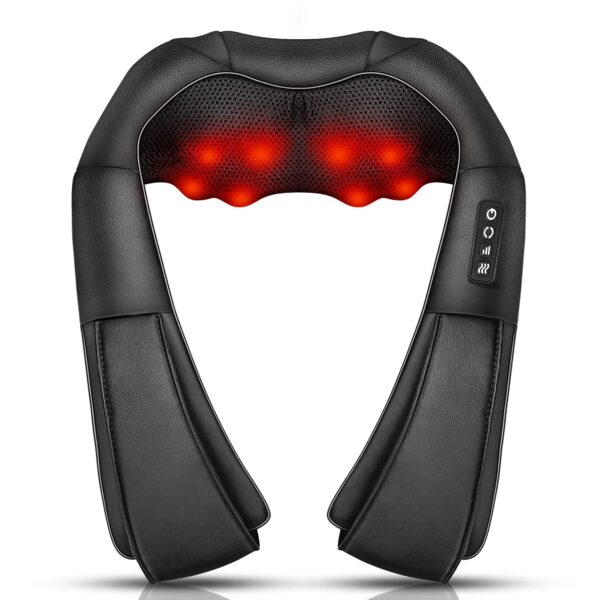 Neck Massager, Deep Tissue 3D Kneading, by iKristin, Portable, with Heat, Shiatsu Massager for Neck, Back, Shoulder, Foot and Leg, at Home and Car, Suitable for Women and Men...