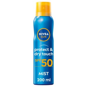 NIVEA SUN Protect & Dry Touch Refreshing Sun Mist Spray SPF50 (200ml), Water-Resistant Sun Spray, Immediate Protection Against UVA/UVB Rays, Sunburns and Premature Ageing...