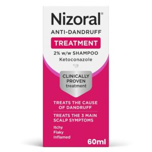 Nizoral Anti-Dandruff Treatment Shampoo, Treats and Prevents Dandruff, Clinically Proven to Control Itchy & Flaky Scalps, Contains Ketoconazole, 1 x 60ml