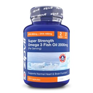 Omega 3 Fish Oil 2000mg, EPA 660mg DHA 440mg per Daily Serving. 120 Capsules (2 Months Supply). Supports Heart, Brain Function and Eye Health. 2 Capsules Per Serving