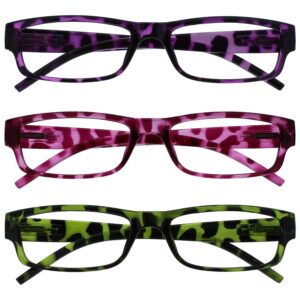 OPULIZE ACE Reading Glasses - Value 3 Pack - Lightweight Comfortable Frame - Spring Hinges - Mens Womens - RRR32