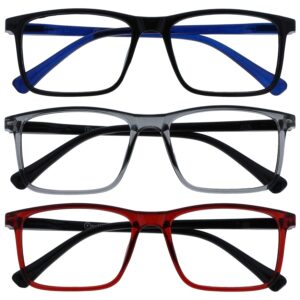 OPULIZE Ink Reading Glasses Large Rectangular Frame Transparent Spring Hinges Scratch Resistant Mens Womens RRR4 RRRR4