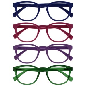 OPULIZE Pop Reading Glasses 3 4 5 Pack Fun Round Matt Frame Spring Hinges Scratch Resistant Mens Womens RRR2 RRRR2 RRRRR2