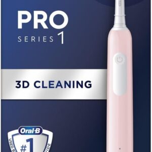 Oral-B Pro 1 Electric Toothbrush For Adults, With 3D Cleaning, 1 Toothbrush Head, Gum Pressure Control, 2 Pin UK Plug, Pink, Travel Electric Toothbrush, Rechargeable Toothbrush...