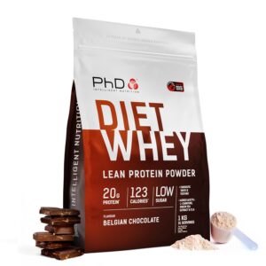 PhD Nutrition Diet Whey Lean Protein Powder | Belgian Chocolate Whey Protein Powder | 1kg Bag [ Packaging May Vary ]