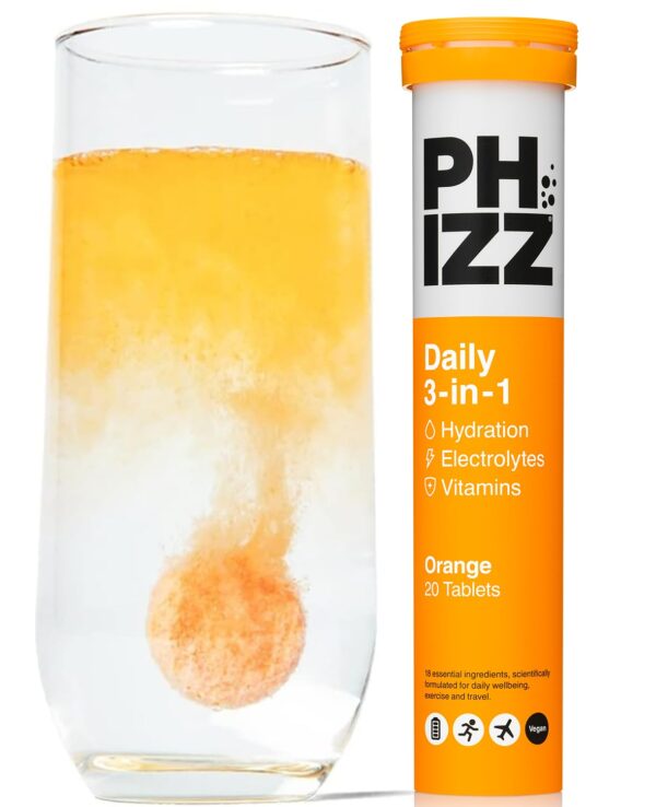 Phizz Electrolytes, Multivitamin & Hydration Tablets - 20 Effervescent Rehydration Electrolyte Tablets - 18 Vitamins & Minerals, Vitamin C, Vegan, Vegetarian & Low Calorie...