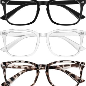Reading Glasses for Women Blue Light Blocking Glasses Filter UV Square Readers Glasses for Men and Women 3 Pack Reader +1.50