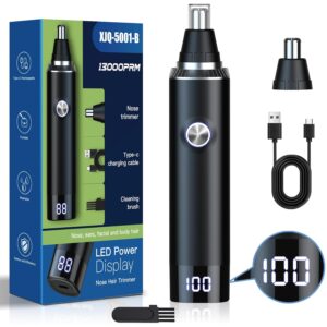 Rechargeable Nose Hair Trimmer for Men and Women, 2025 Upgrade, Painless USB Nose Trimmer, Ear and Nose Clipper, Facial Hair Removal, Easy to Clean, Dual Edge Blades, IPX7...