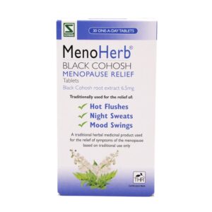 Schwabe Pharma - MenoHerb - Menopause Relief - Black Cohosh Root Extract 6.5mg - Traditionally Used for Hot Flushes, Night Sweats and Mood Swings - 30 Tablets