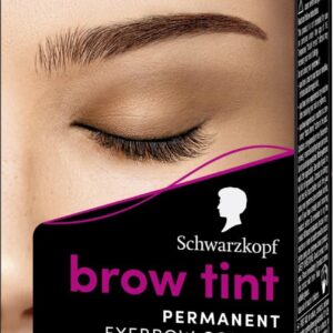 Schwarzkopf Eyebrow Tint, permanent eyebrow colour, eyebrow dye kit for natural looking brows, Dark Brown
