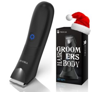VIKICON Balls Trimmer Men, Pubic & Body Hair Trimmer Men, IPX7 Waterproof Body Groomer w/Light & Ceramic Blade, Shavers for Private Parts, Electric Male Razor, USB-C Charging,...