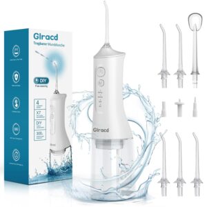Water Flossers for Teeth Cordless,Professional Electric Flosser Featuring Waterfall Microbubble Technology with DIY Modes,White Waterproof Dental Water Jet Flosser for Oral...