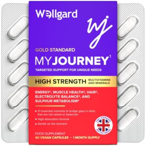 Wellgard My Journey – MJ Multivitamin for Energy, Muscles, Hair, Electrolyte Balance and Sulphur Metabolism, 60 Capsules
