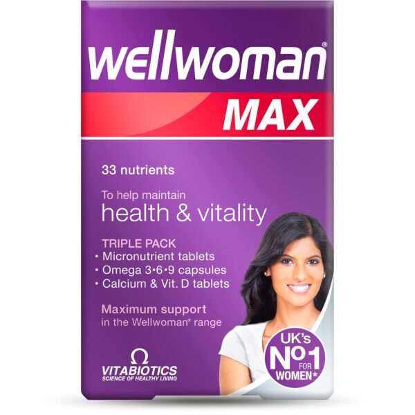 Wellwoman Max, Beauty Supplements, Maximum Support Formula for women wanting to boost energy, immune system and bone health, 84-Multivitamin Tablets By Vitabiotics