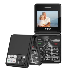 Xgody S200 Big Button Flip Phone, Unlocked GSM Mobile for Seniors, 1300mAh Battery, Type-C Charging, Dual SIM, 2.4" Color Screen, FM Radio, Flashlight, Bluetooth - Black