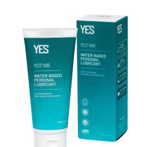 YES WB Water-Based Personal Lubricant | Intensely Hydrating Water-Based Lube | Certified Organic | Made Without Hormones or Glycerine | pH Matched (100ml)