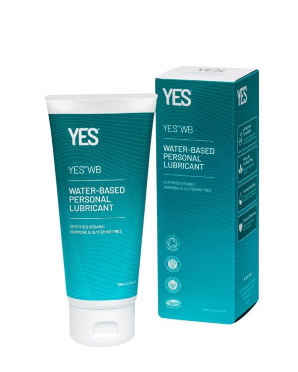 YES WB Water-Based Personal Lubricant | Intensely Hydrating Water-Based Lube | Certified Organic | Made Without Hormones or Glycerine | pH Matched (100ml)