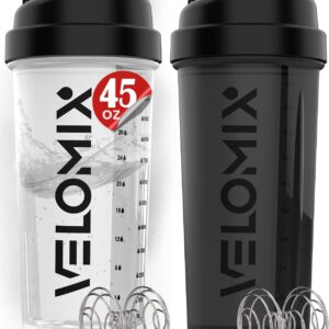 -2 Pack- 45 oz Protein Shaker Bottles for Protein Mixes - 2x Wire Whisk | Leak Proof Shaker Cups for Protein Shakes | Protein Shaker Bottle Pack | Shakers for Protein...