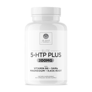 200 MG 5-HTP Elite with Kava Root Extract, Magnesium & SAM-e to Maintain Normal Healthy Sleep & Create a Sense of Wellbeing - 5HTP Supplement with Vitamin B6 - 60 Capsules, 30...