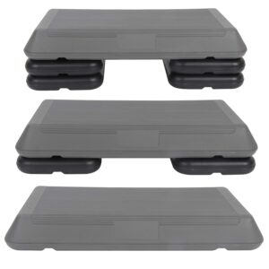 28.5'' Exercise Step Platform Aerobic Stepper Workout Step Up Box for Home Gym, Circuit Size Steppers Bench, 4 Stackable Risers, 3 Levels 4"-6"-8" Height Adjustable Fitness Stair