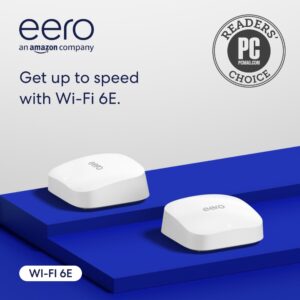 Amazon eero Pro 6E mesh wifi system - Supports internet plans up to 2.5 Gbps, Coverage up to 4,000 sq. ft., Connect 100+ devices, 2-pack