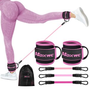 Ankle Resistance Bands with Cuffs, Ankle Bands for Working Out, Ankle Resistance Band for Leg, Booty Workout Equipment for Kickbacks Hip Fitness Training, Exercise Bands for...