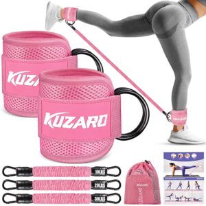 Ankle Resistance Bands with Cuffs, Ankle Weights Bands for Working Out, Women Leg and Glutes Workout Equipment, Exercise Bands for Kickbacks, Butt and Booty Trainer, Home Gym...